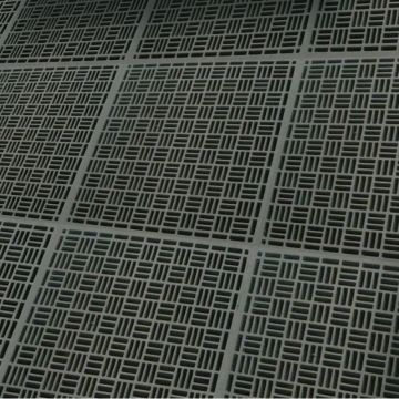 Slotted clean room raised floor meets ISO standards for manufacturing.